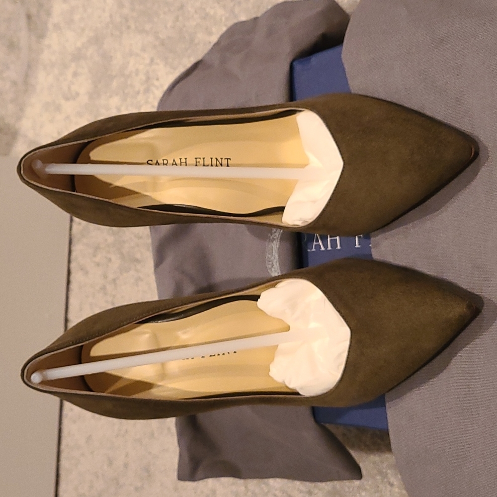 Sarah Flint Perfect Pump 100mm Olive Suede